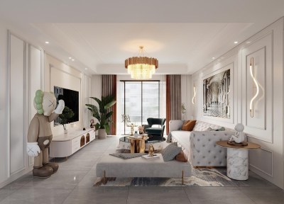 简欧客餐厅3D模型下载